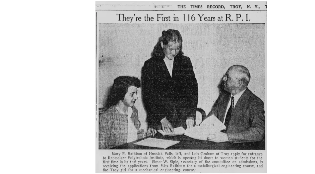 First Women Enrolled at RPI