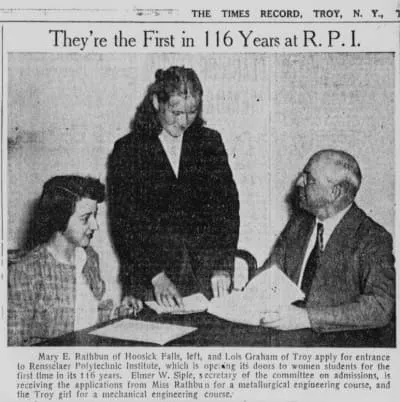 First Women Enrolled at RPI